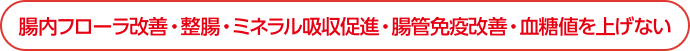 腸内フローラ改善・整腸・ミネラル吸収促進・腸管免疫・血糖値を上げない